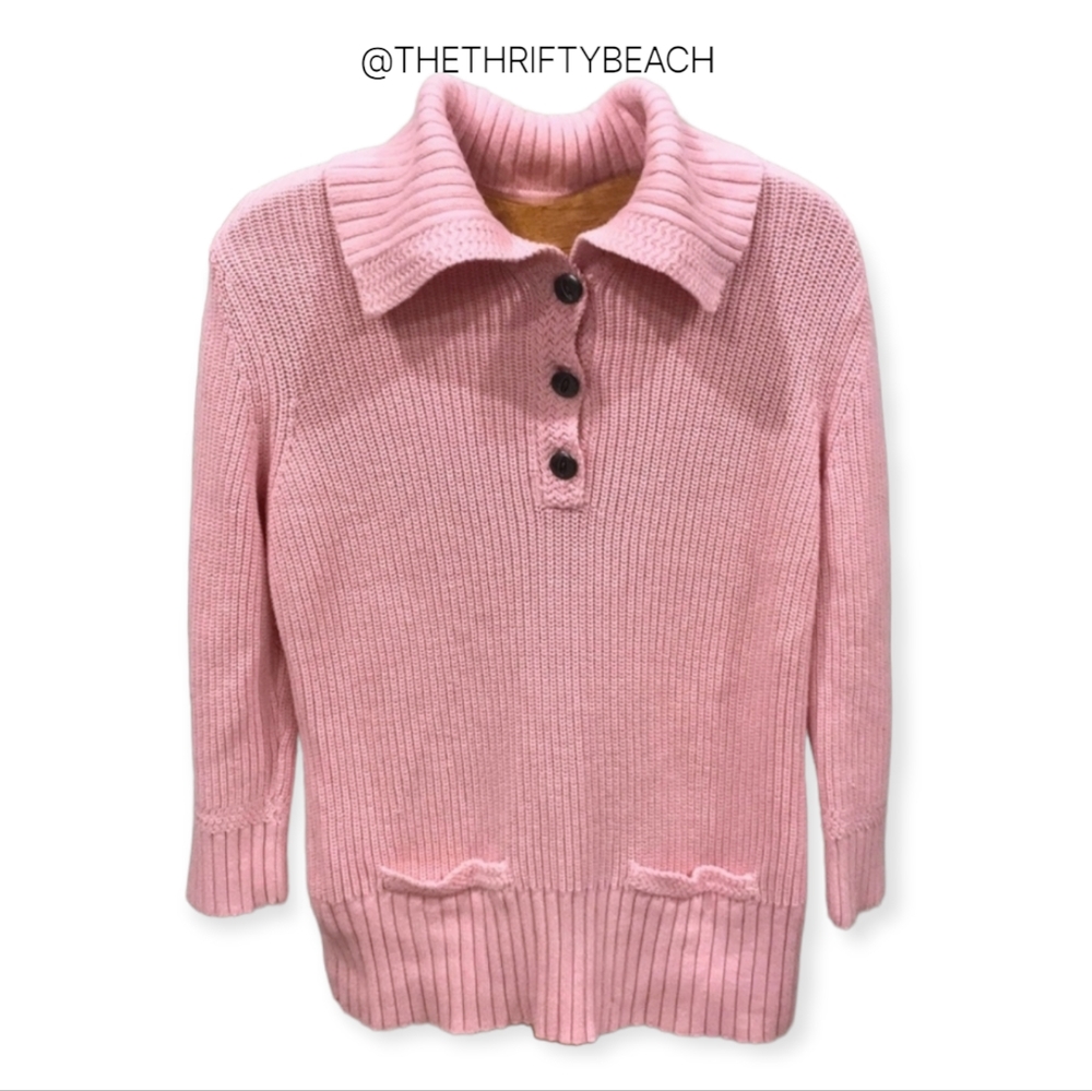 Vintage Lauren Jeans Co. Ralph Lauren Pink Ribbed Polo Sweater